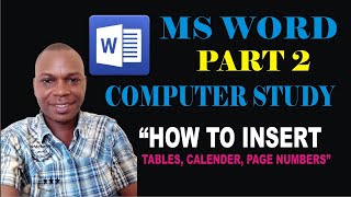 Computer Study Part 2  How to insert Table Calendar Page Number using Ms Word [upl. by Anitnemelc472]