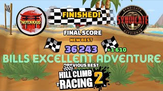 Hill climb racing 2Bills Excellent Adventure36243 pts [upl. by Ahtikal493]