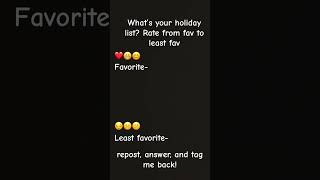 what’s your holiday list holidays fyp viralvideo [upl. by Gnos426]