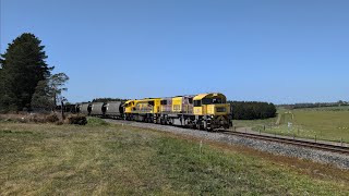 TasRail 2054 2053 46 Coal train crossing Perth Mill Road [upl. by Anawait]