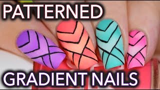 Scaled reciprocal pattern gradient nails IDK [upl. by Nannie]