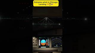 Extreme wind in Chicago Landing🔥👨‍✈️🇺🇸 [upl. by Marriott]