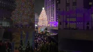 Rockefeller Christmas tree lighting christmas youtubeshorts chritmastree newyork [upl. by Ginger]