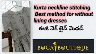 kurta neckline stitching bogaboutique [upl. by Inalaeham]