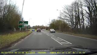 Car skidding on roundabout SherfieldonLoddon nr Basingstoke [upl. by Ahseela775]