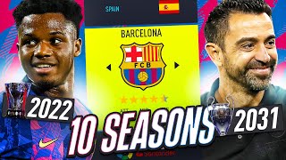 I TAKEOVER BARCELONA as XAVI for 10 SEASONS FIFA 22 Career Mode [upl. by Nosiddam]