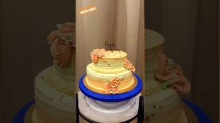 2 tier cake design 🧡💛Easy 2 tier cake designscake designs without fondanttwo tier cake [upl. by Pernell]