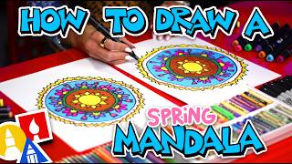 How To Draw A Spring Mandala StepbyStep Art Lesson for All Ages [upl. by Nguyen602]