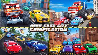 Ultimate Hero Cars Movie Compilation 60 Minutes of Road Rages City Rescues and HighSpeed Chases [upl. by Reichert]