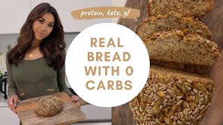 BEST FLUFFY LOW CARB PROTEIN BREAD  No Gluten No Yeast No Flour  TASTES LIKE BREAD [upl. by Jarlen]