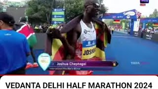 Vedanta Delhi half marathon 2024 race live mention me is bande ka record nahin Tod paye Kenya wale [upl. by Auqinu]