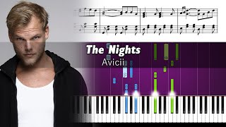 Avicii  The Nights  Uplifting Piano Tutorial with Sheet Music [upl. by Pogue]