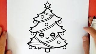 COMMENT DESSINER UN SAPIN DE NOËL KAWAII [upl. by Mercuri]