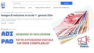 Assegno di inclusione Gennaio 2024 PAD Patto di attivazione digitale INPS Si può non compilare PAD [upl. by Sualokcin349]