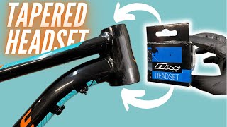 HOW TO REPLACE TAPERED SEMIINTEGRATED HEADSET IN YOUR MTB BIKE  TAPERED MTB HEADSET [upl. by Landri]