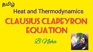 22Clausius Clapeyron Equation in Tamil [upl. by Nafri]