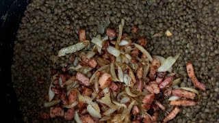 Lentilles Vertes aux Lardons fumes Recette facile et Délicieuse [upl. by Scheers527]