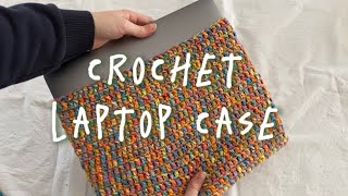 simple crochet laptop case  cover tutorial💻🧶 beginner friendly  75 emma [upl. by Olotrab281]