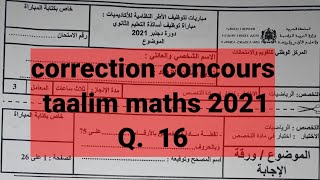 correction concours taalim maths 2021 [upl. by Idid]