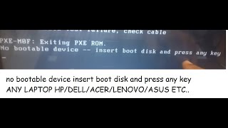 No bootable device insert boot disk press any key windows 10 2017 [upl. by Aimar683]