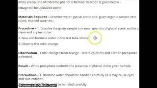 Bromine Water Test for phenol [upl. by Vada465]