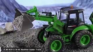 Huina 1579 Rc Truck Remote Control Excavator Hook Machine Backhoe Loader Forklift Car Model Toy [upl. by Alleciram]