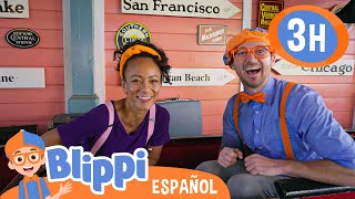 Exploremos el tren de Adveture City con Blippi  Blippi Español  Videos educativos para niños [upl. by Rosita]