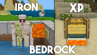 3 EASY Starter Farms For Beginners In Minecraft Bedrock 121 Iron Farm XP Farm [upl. by Gnouhc]