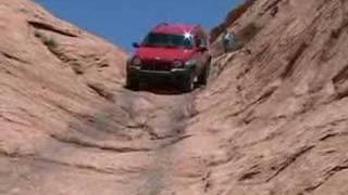 Jeep Liberty on Hole in the Rock trail Vid 5 Chute [upl. by Nemzaj809]