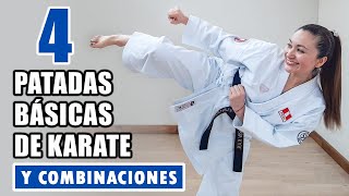 4 PATADAS BASICAS DE KARATE  Combinación de Piernas [upl. by Noletta]