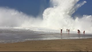 Giant Wave Crash Lumahai Beach in Kauai Hawaii [upl. by Anitsyrk]