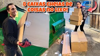 Dumpster diving 8 caixas cheias de coisas no lixo dos Estados Unidos🇺🇸😱 [upl. by Anil]