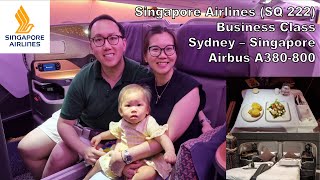 Singapore Airlines Business Class Jan 2024  Sydney to Singapore SQ 222  A380800 [upl. by Alidus]