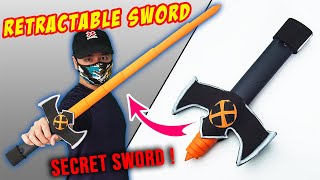 RETRACTABLE SWORD  Try to make a secret sword with paper [upl. by Okoy]