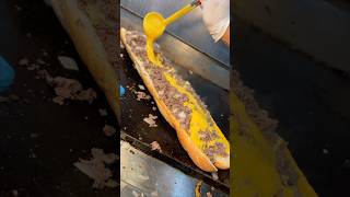 Making the THREE FOOT PHILLY CHEESESTEAK at Fedoroff’s Roast Pork in NYC 🥩🧀🥖DEVOURPOWER asmr [upl. by Onailime419]