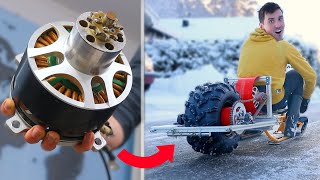 Electric Motor From A Car Powers This Snow Racer [upl. by Aiyt997]