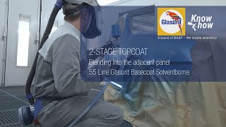 Glasurit 55Line 2Stage Blending adjacent panel English [upl. by Ahsait]