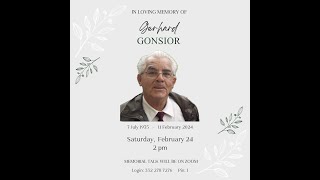 Gerhard Gonsior Memorial talk [upl. by Eentruoc]