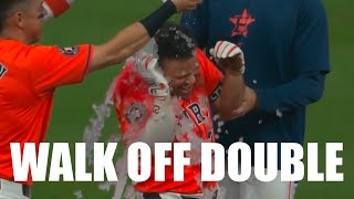 Jose Altuve Hits a Walk Off Double vs Royals [upl. by Anetsirhc]