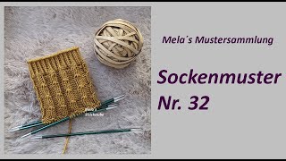 Sockenmuster Nr 32  Muster in Runden stricken [upl. by Rora338]