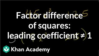 Example 2 Factoring a difference of squares with leading coefficient other than 1  Khan Academy [upl. by Effie]