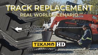 Replace Skid Steer Tracks WITHOUT Using Other Heavy Equipment  Track Replacement In The Field [upl. by Amsirhc]