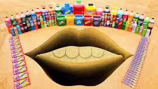 Experiment Big Toothpaste Eruption from Lips and Teeth pit Mentos vs Giant CocaCola Red amp Fanta [upl. by Ynoffit353]