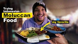 My American Husband tries IndonesianMoluccan Food [upl. by Godfree]