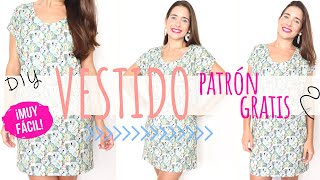 Tutorial VESTIDO MUY FÁCIL y CON PATRONES GRATIS en muchas tallas  Vestido o blusa DIY [upl. by Waers580]