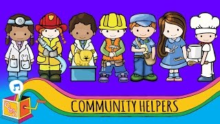 Community Helpers  Nursery Rhyme  Animated Karaoke [upl. by Tonya415]