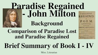 Paradise Regained by John Milton Summary for Book I  IV  Background  paradiseregained [upl. by Nauqad656]