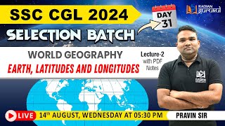 EARTH LATITUDES amp LONGITUDES  SSC CGL SELECTION BATCH  WORLD GEOGRAPHY BY PRAVIN SIR ssc [upl. by Elke945]