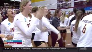 Final Point Gopher Volleyball Advances to 2016 NCAA Final Four [upl. by Akaya]