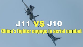 J10 VS J11 Chinas fighter jets engage in aerial combat [upl. by Danais115]